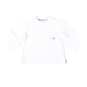 Long Sleeve Tucker Tee in Classic White