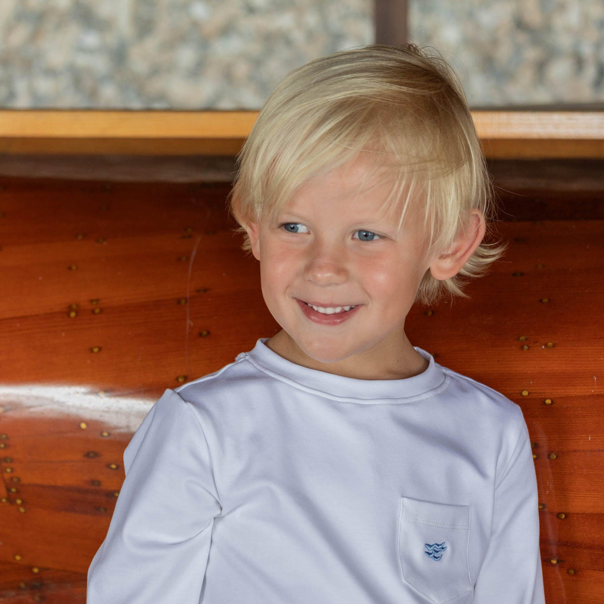 Long Sleeve Tucker Tee in Classic White