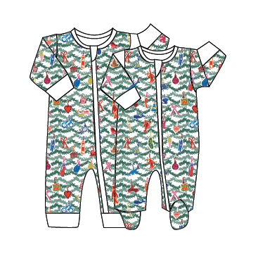 Oh Christmas Tree Zip Baby Onesie