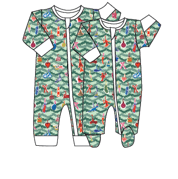 Oh Christmas Tree Zip Baby Onesie