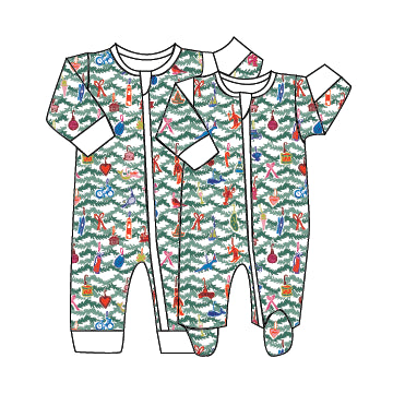Oh Christmas Tree Zip Baby Onesie
