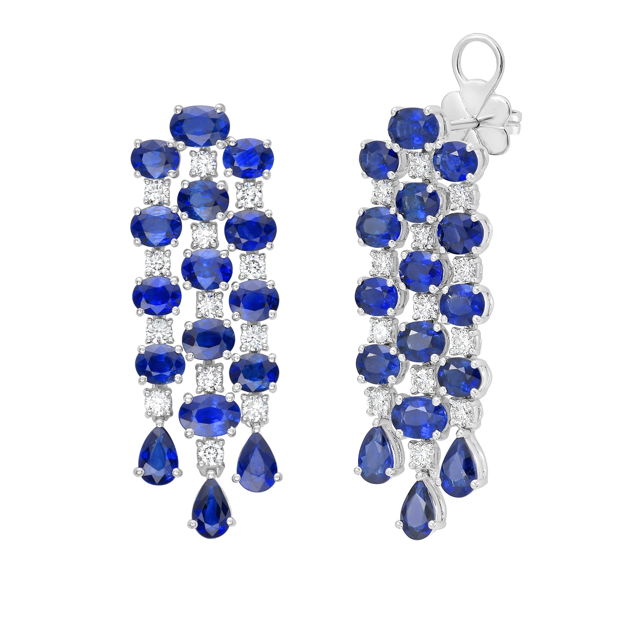Louise Blue Sapphire Drop Earrings - Jewelry - RUCHI New York