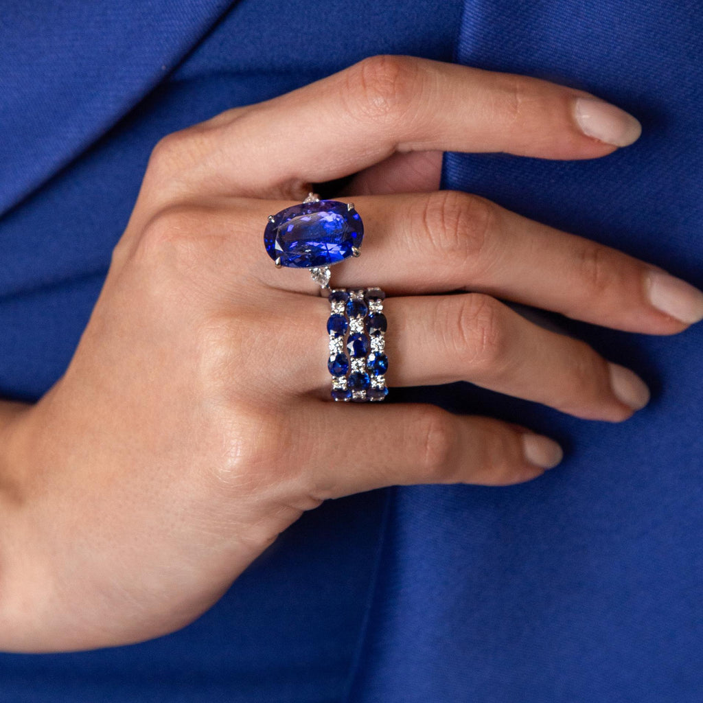 Louise Blue Sapphire Ring - Jewelry - RUCHI New York