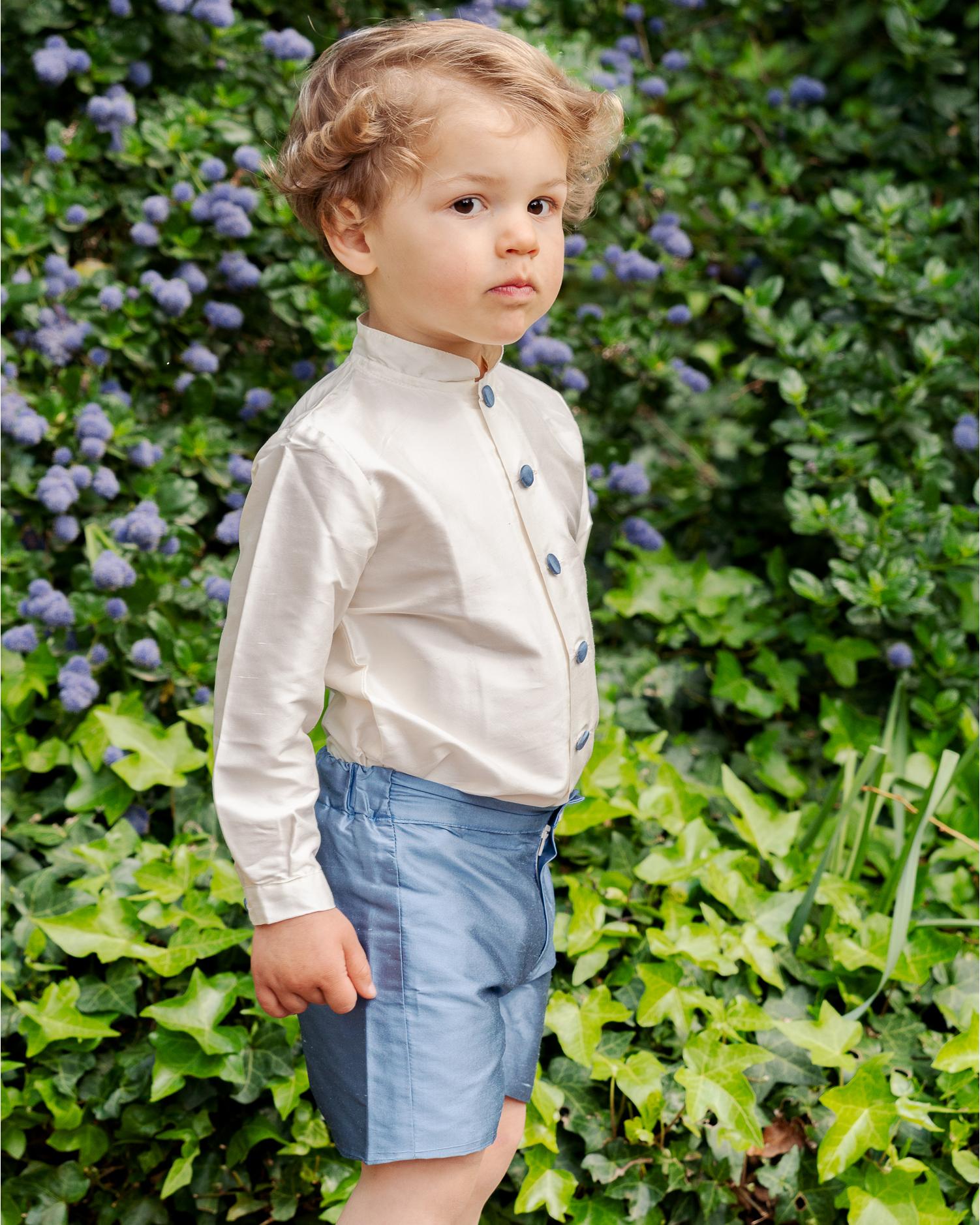 Louis Short Silk Blue