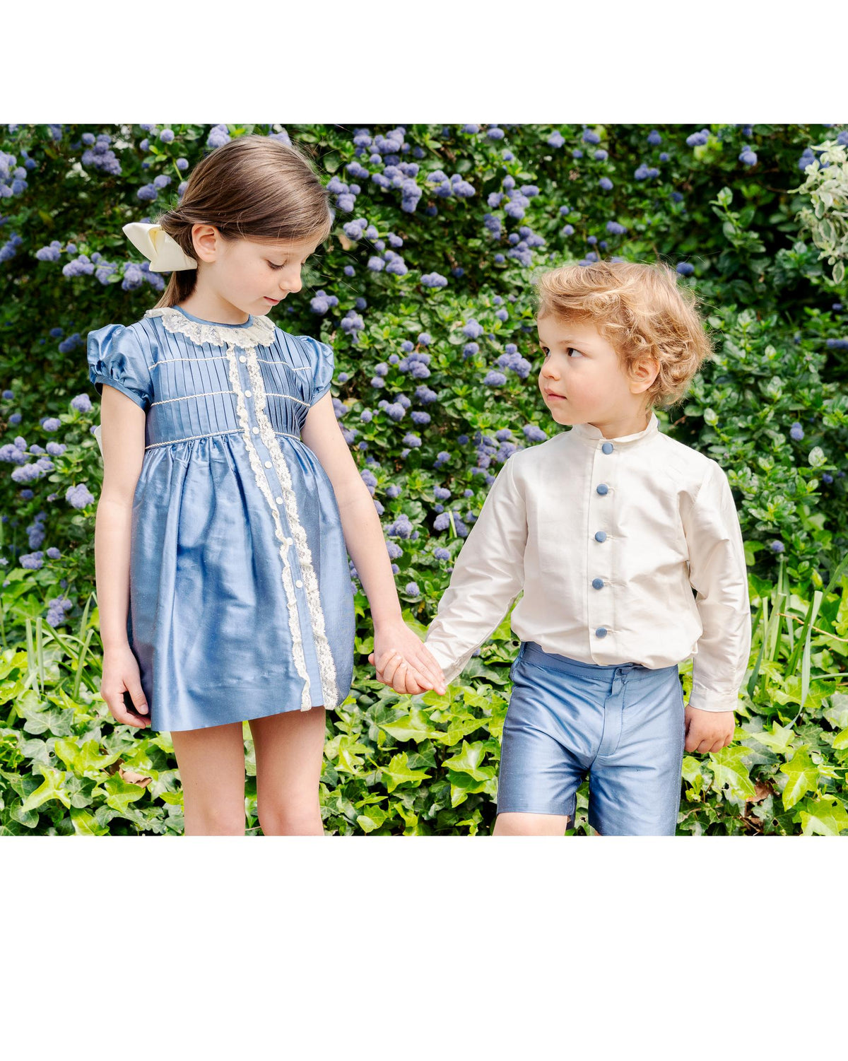 Louis Short Silk Blue