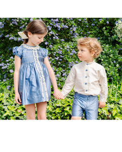 Louis Short Silk Blue