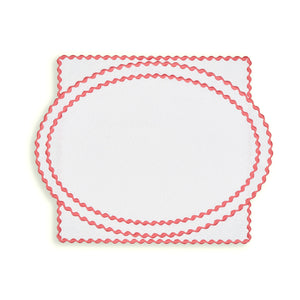 Cora Placemat And Napkin Set In Petal Pink