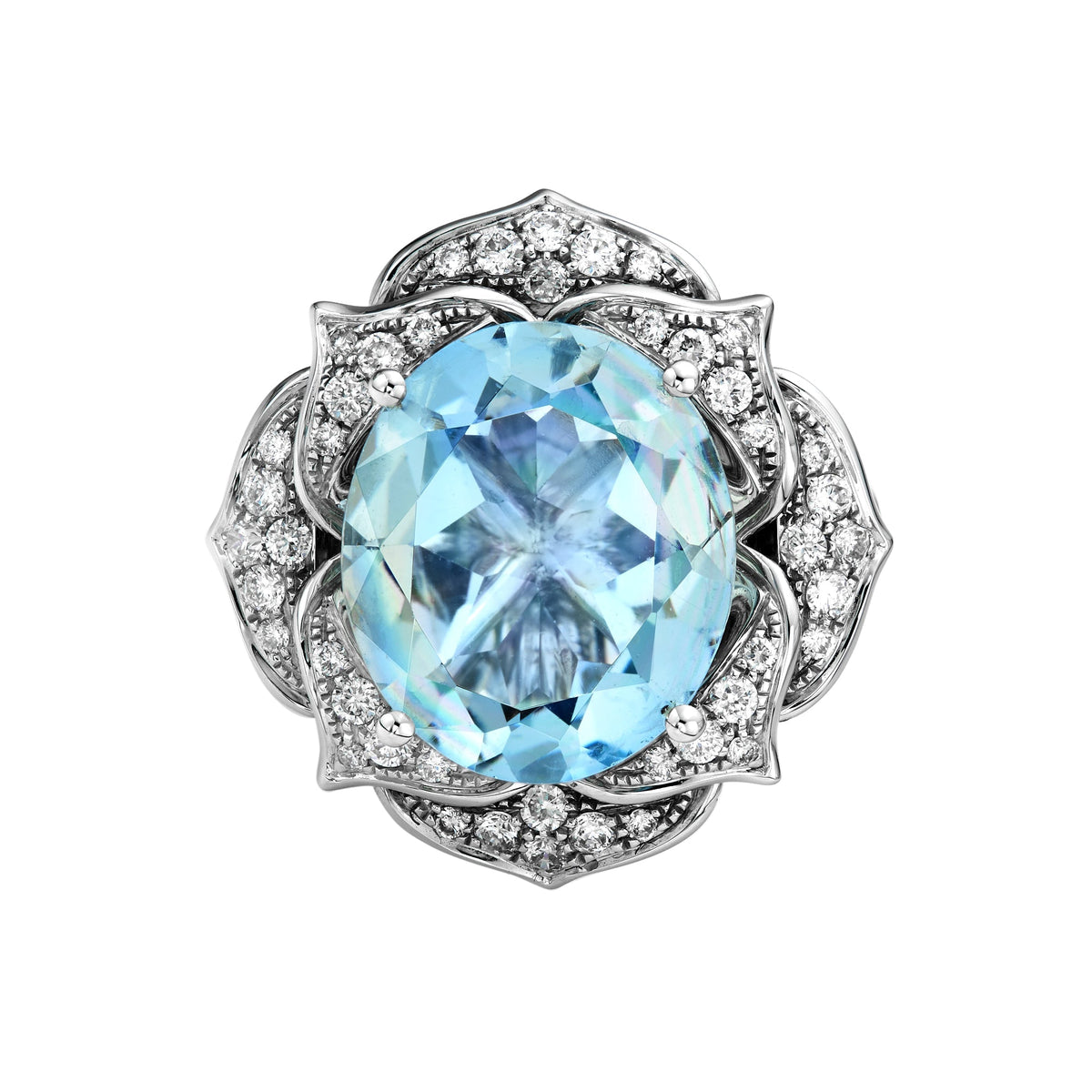 Lovette Aquamarine and Diamond Ring - Jewelry - RUCHI New York