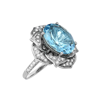 Lovette Aquamarine and Diamond Ring - Jewelry - RUCHI New York