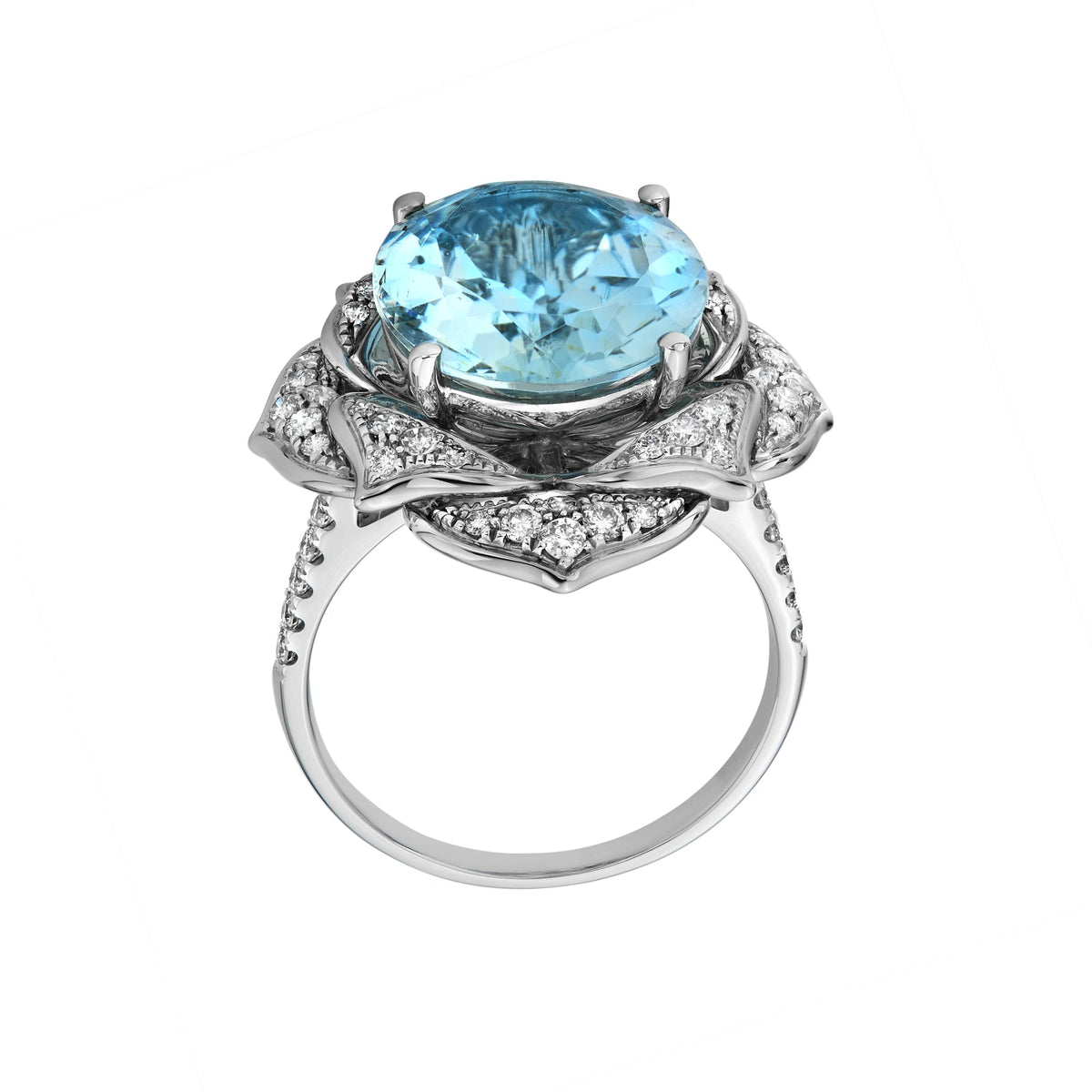 Lovette Aquamarine and Diamond Ring - Jewelry - RUCHI New York