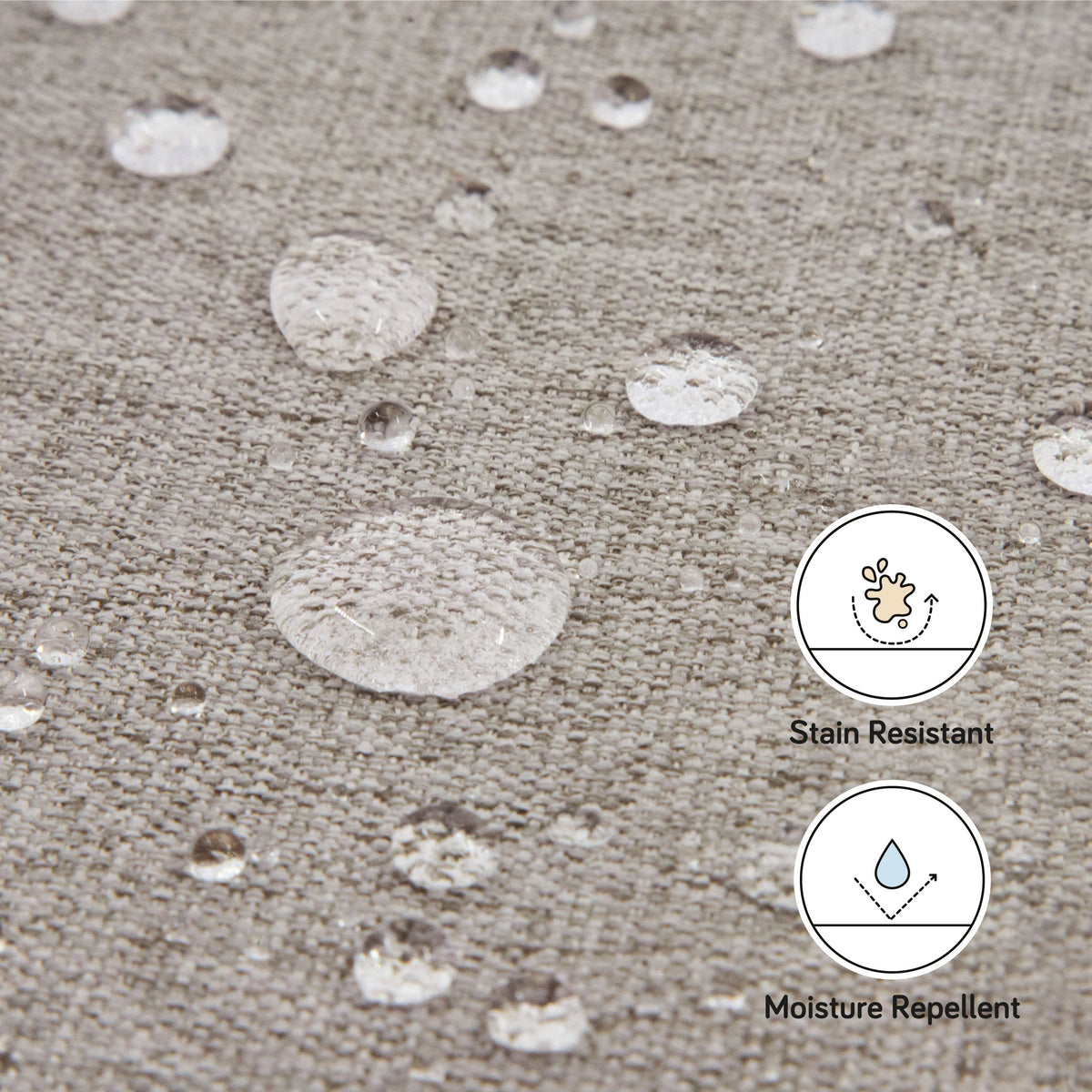 Naka Storage Ottoman in Eco-Performance Fabric | Water Repellent & Stain Resistant in Performance Grey Eco-Weave with Light Wood Base