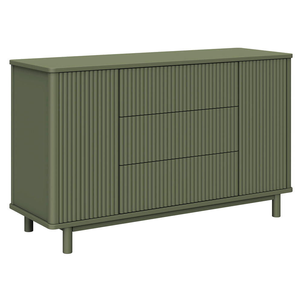 Pogo Tambour Extra Wide Assembled Dresser (58") in Olive