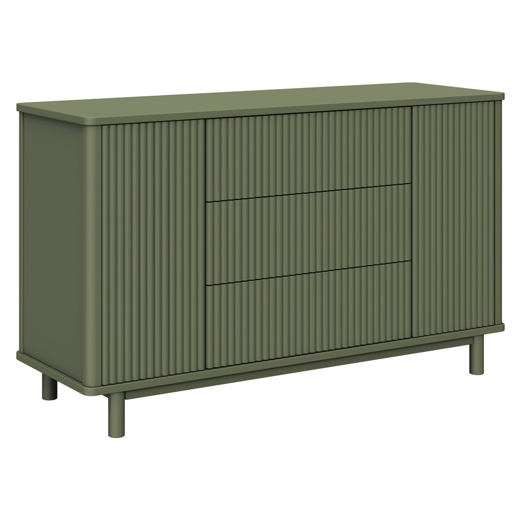 Pogo Tambour Extra Wide Assembled Dresser (58") in Olive