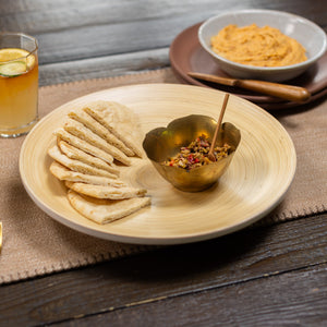 Bamboo Footed Plate in White