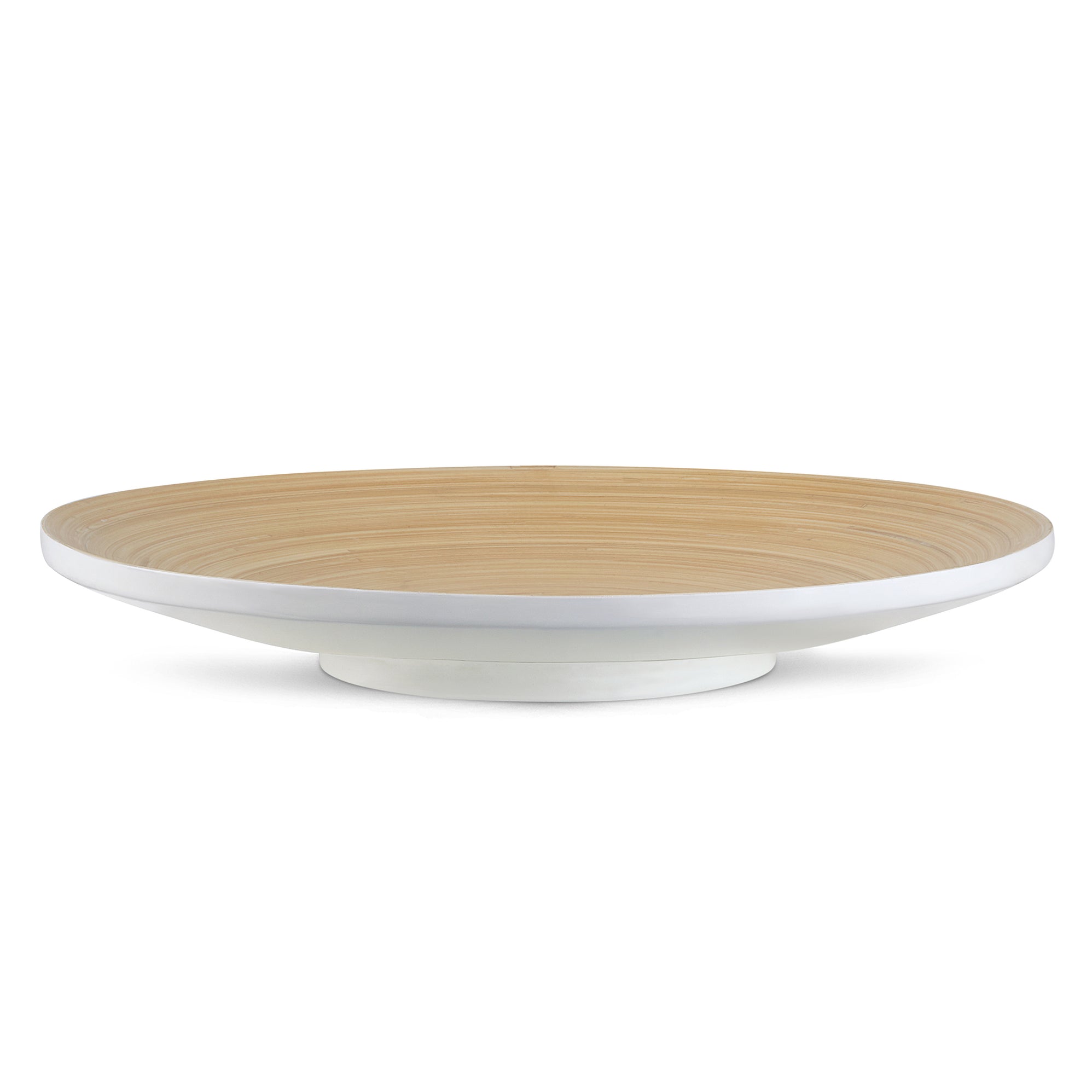 Bamboo Footed Plate in White