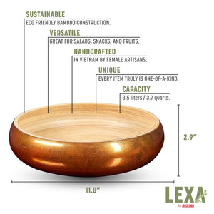 Bamboo Fruit Bowl in Copper