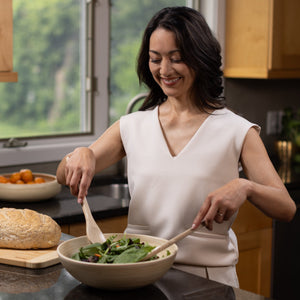 Bamboo Salad Bowl in Natural, Set of 2