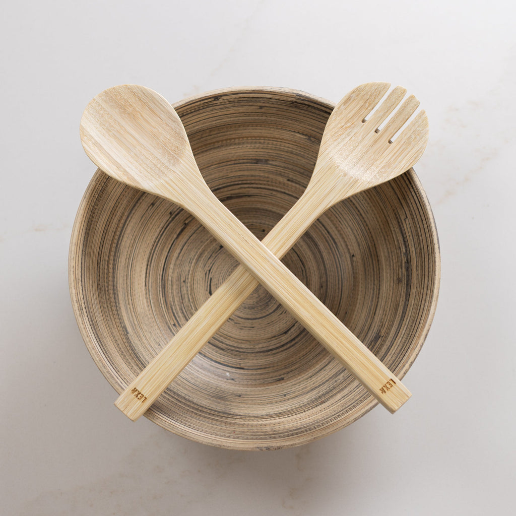 Bamboo Salad Utensil Set in Natural