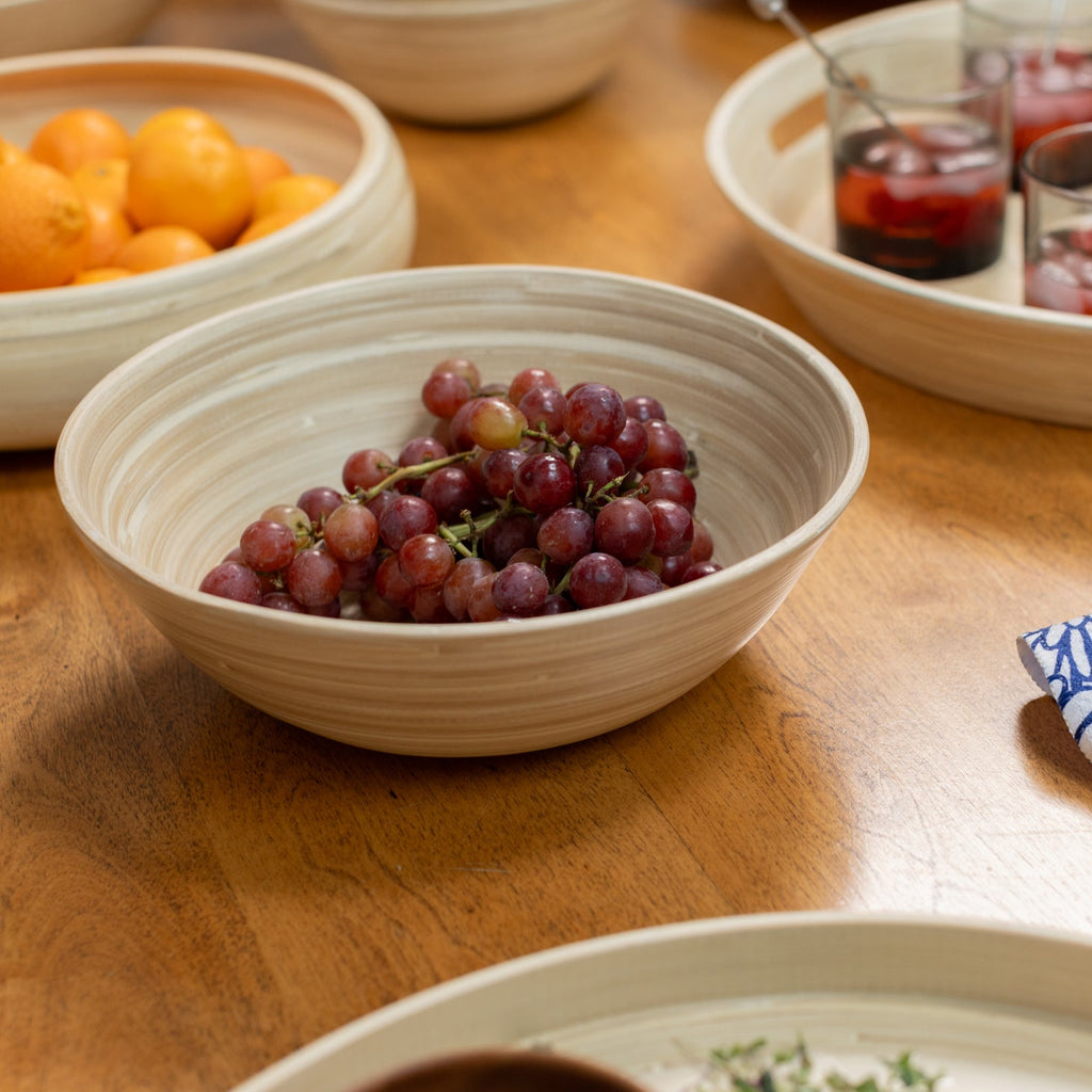 Bamboo Bowls in Natural, Set of 3