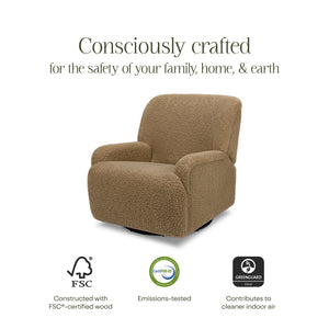 Winslow Extra Wide Recliner and Swivel Glider in Cortado Shearling