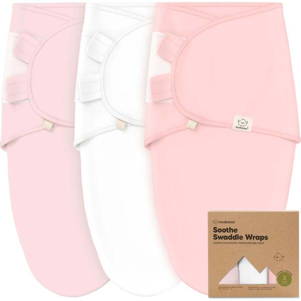 3-Pack Soothe Baby Swaddle Sacks 0-3 Months, Candy