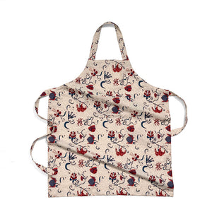 Fleur Des Indes Apron in Blue & Red