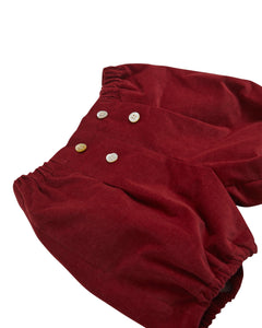 Magpie Bloomer in Red Corduroy
