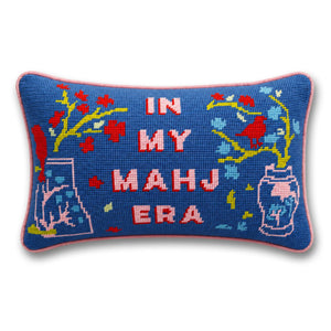 In My Mahj Era Needlepoint Pillow - front