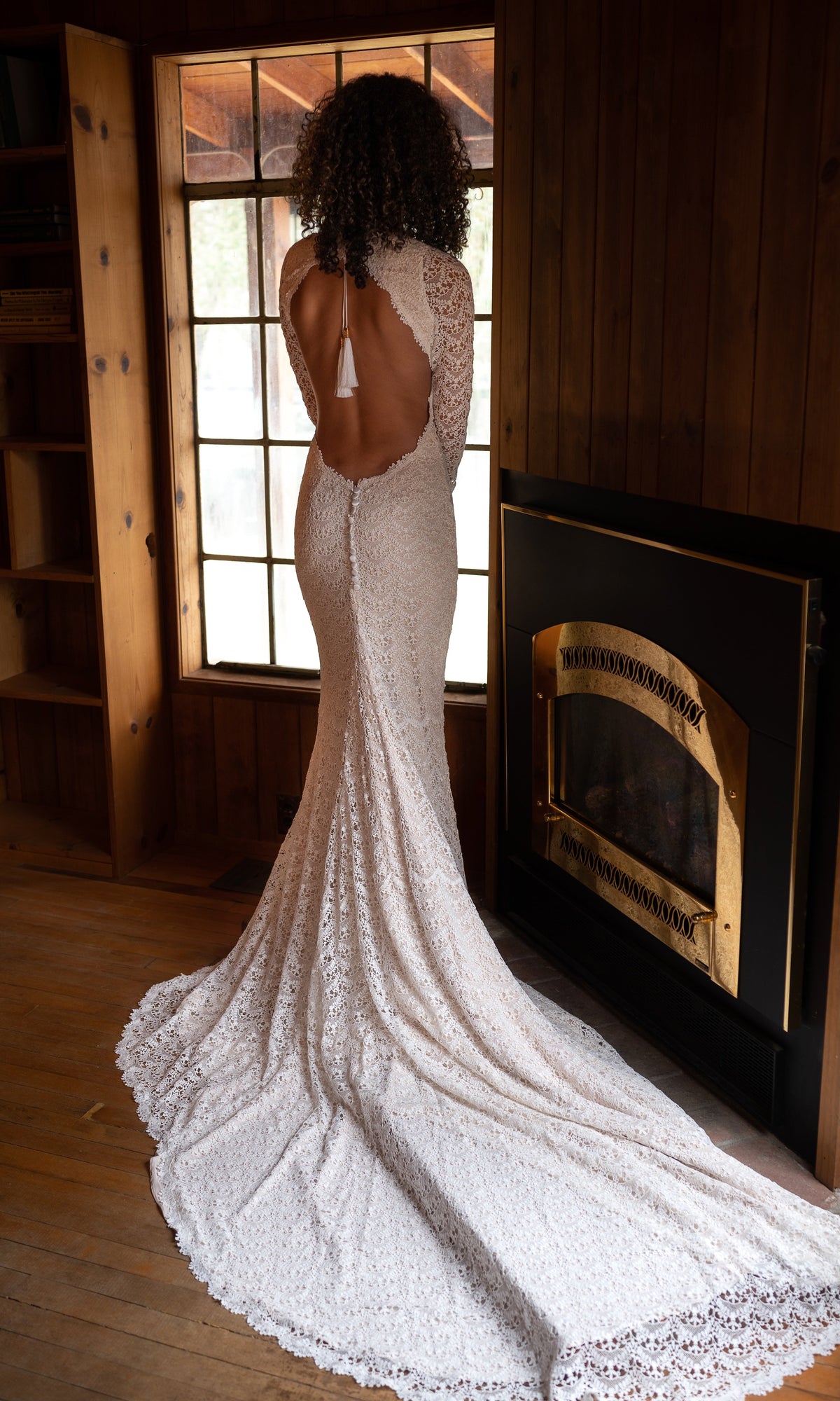 Recy Crochet Guipure Lace Backless Gown