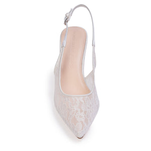 Maisie 70 Pump in White Lace