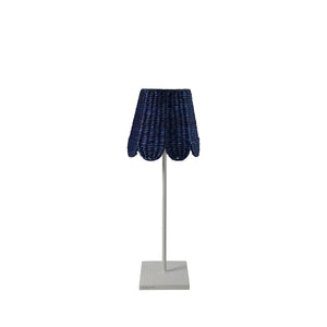 Maison Maison Design x Zafferano Scalloped Navy Seagrass Lampshade