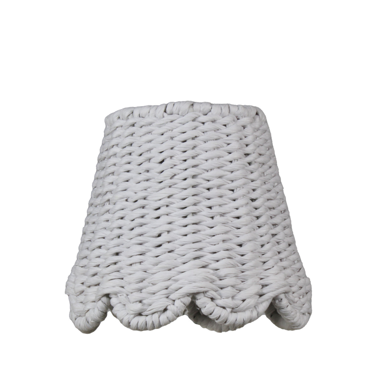 Twisted Paper Lampshade Scalloped in White