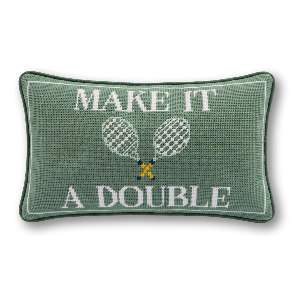 Make It A Double Needlepoint Pillow - front
