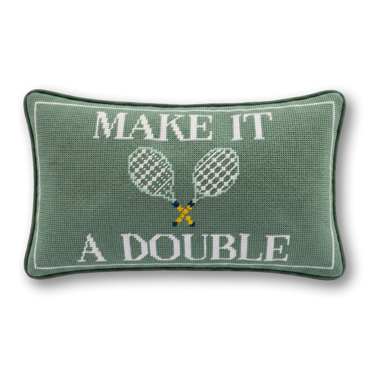 Make It A Double Needlepoint Pillow - front