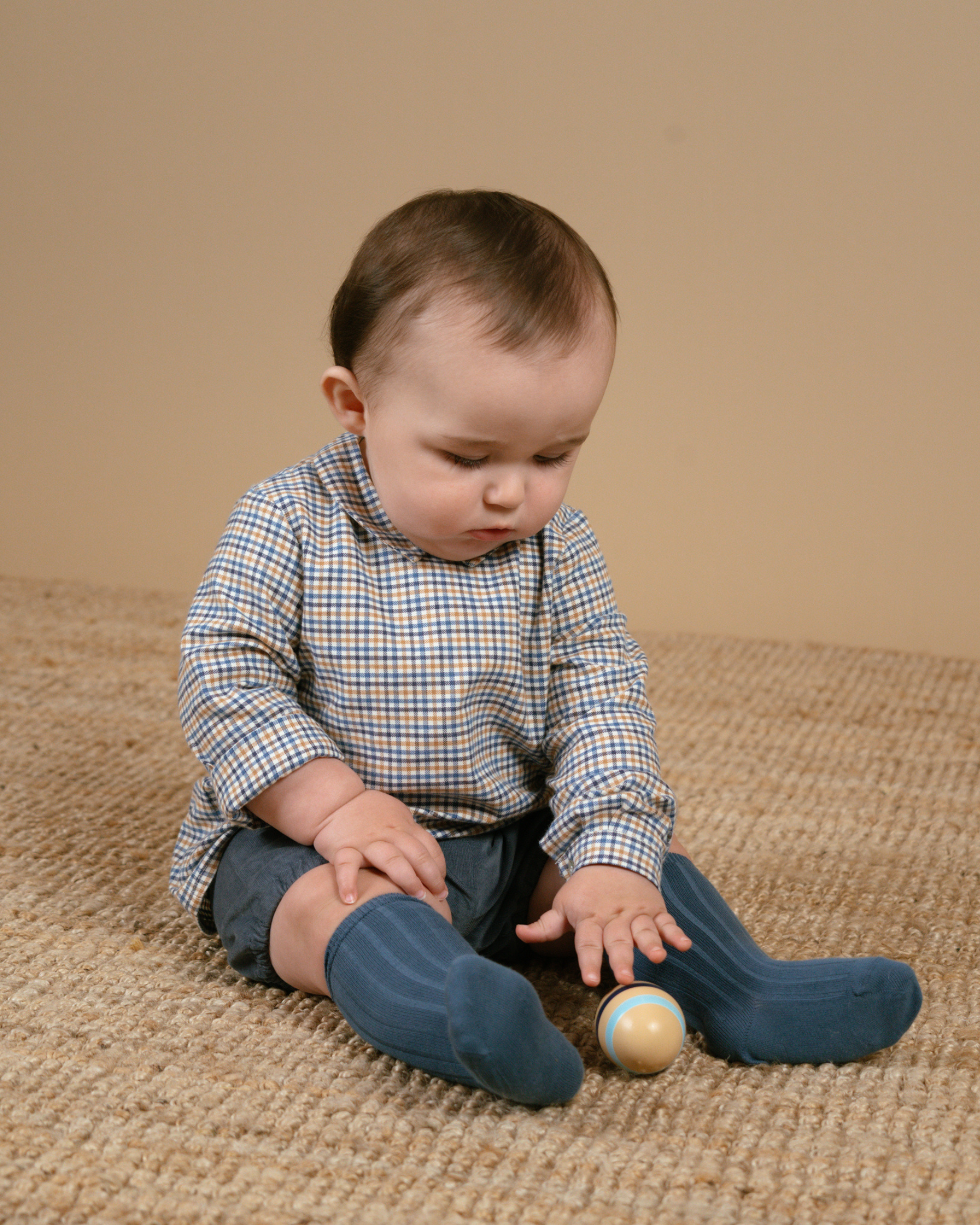 Mallard Shirt in Camel/Blue Check