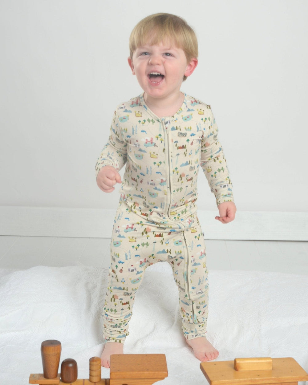 Map Toddler Bamboo Pajamas, Kids Bamboo Pajamas, Travel PJs