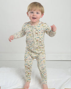 Map Toddler Bamboo Pajamas, Kids Bamboo Pajamas, Travel PJs