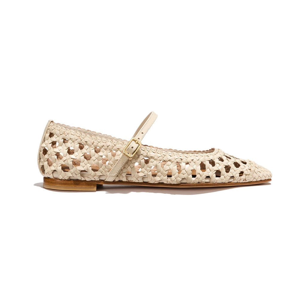 The Fonteyn Jane in Ecru Woven Leather