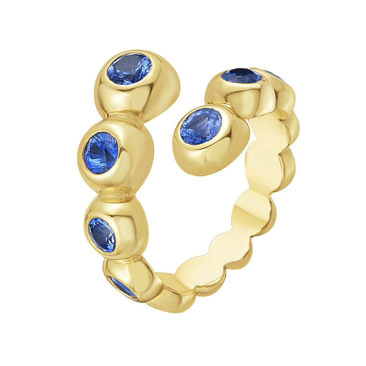 Marguerite Wrap Ring in Blue Sapphire - Jewelry - RUCHI New York