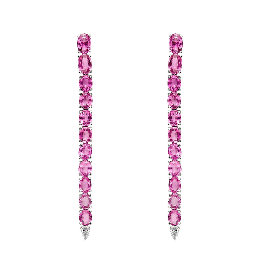 Marian Pink Sapphire Drop Earrings - Jewelry - RUCHI New York
