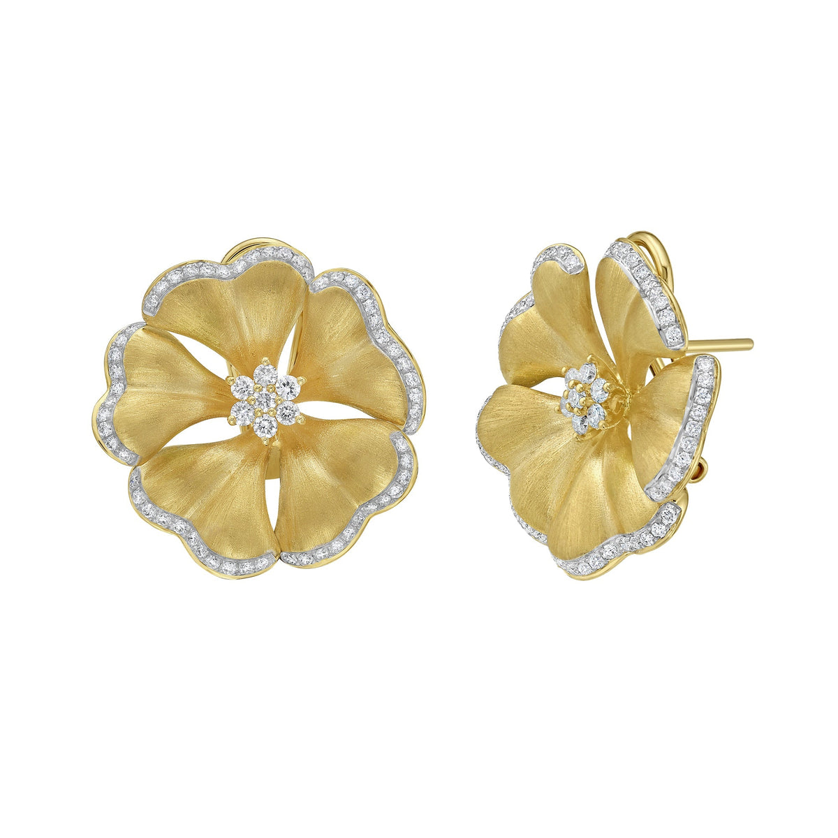 Marigold Diamond Flower Earrings - Jewelry - RUCHI New York