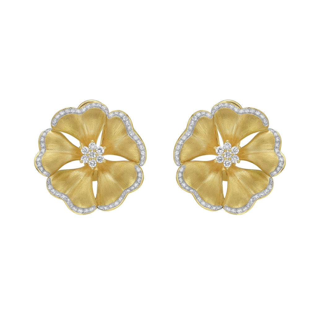 Marigold Diamond Flower Earrings - Jewelry - RUCHI New York