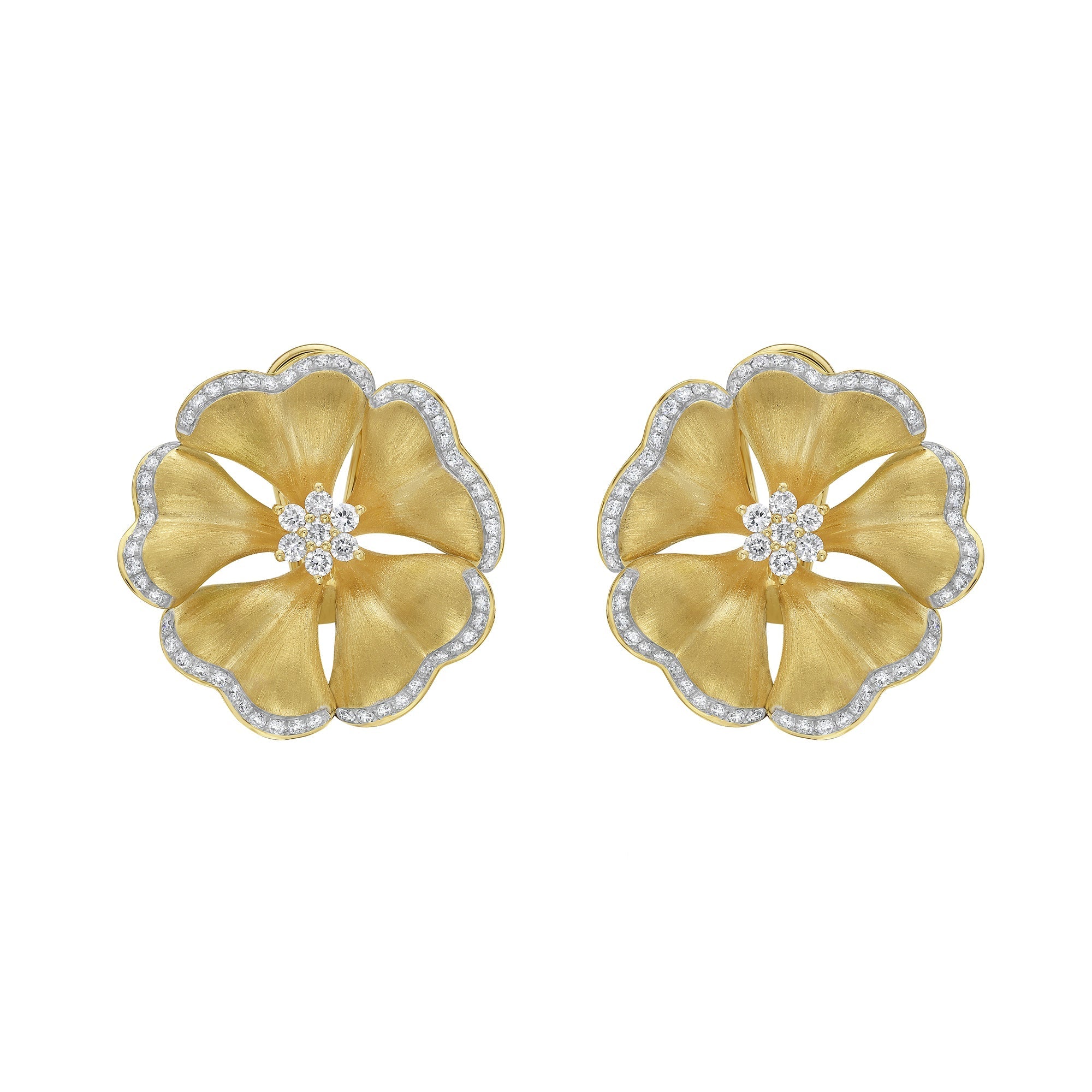 Marigold Diamond Flower Earrings - Jewelry - RUCHI New York