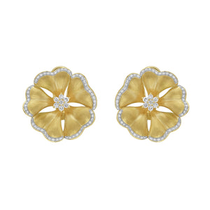 Marigold Diamond Flower Earrings - Jewelry - RUCHI New York