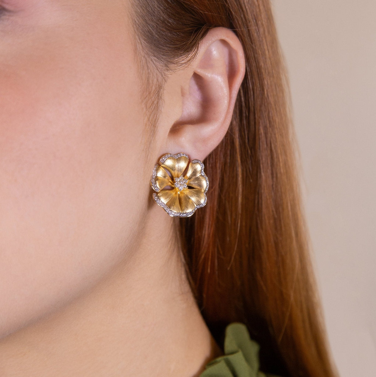 Marigold Diamond Flower Earrings - Jewelry - RUCHI New York