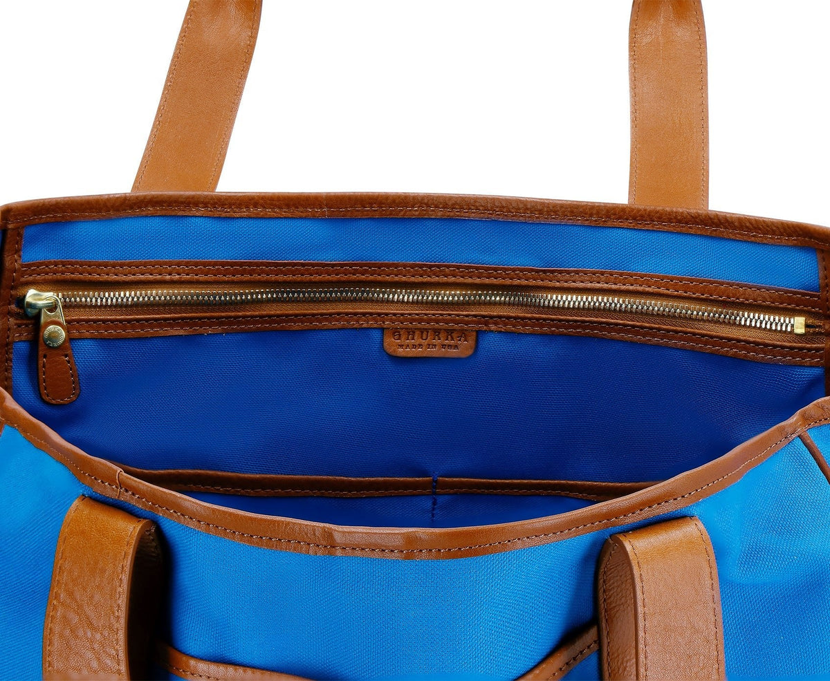 Market Tote No. 294 | Regatta Blue - Vintage Tan - Ghurka