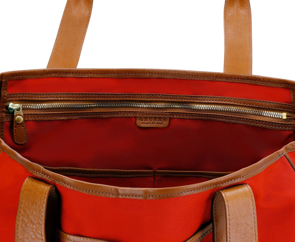 Market Tote No. 294 | Signal Red - Vintage Tan - Ghurka