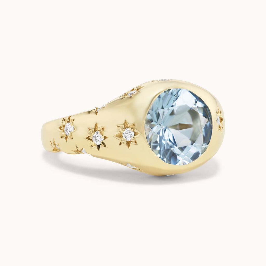 Disco Ring Santa Maria Aquamarine