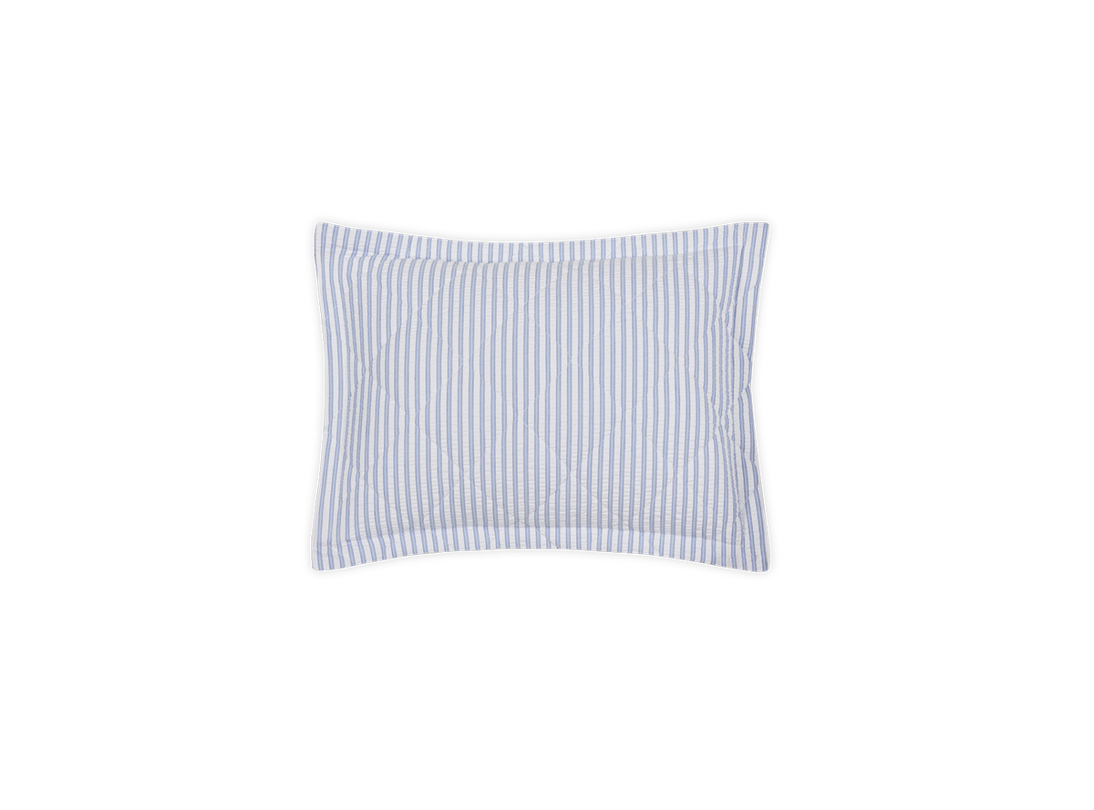 Matteo Sham in Azure, Quilted Boudoir 12" W x 16" L, plus 1" flange