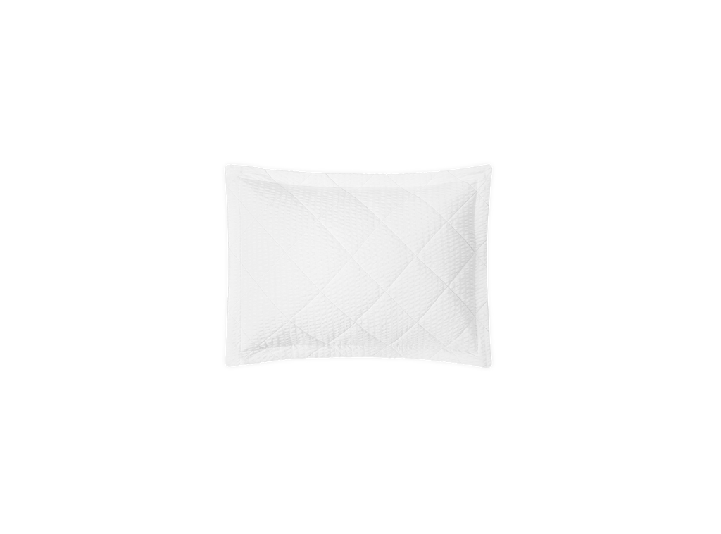 Matteo Sham in White, Quilted Boudoir 12" W x 16" L, plus 1" flange